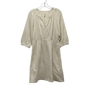 Pact EUC 100% Organic Cotton Gauze Women's Small Sea Salt 3/4 Sleeve Dress